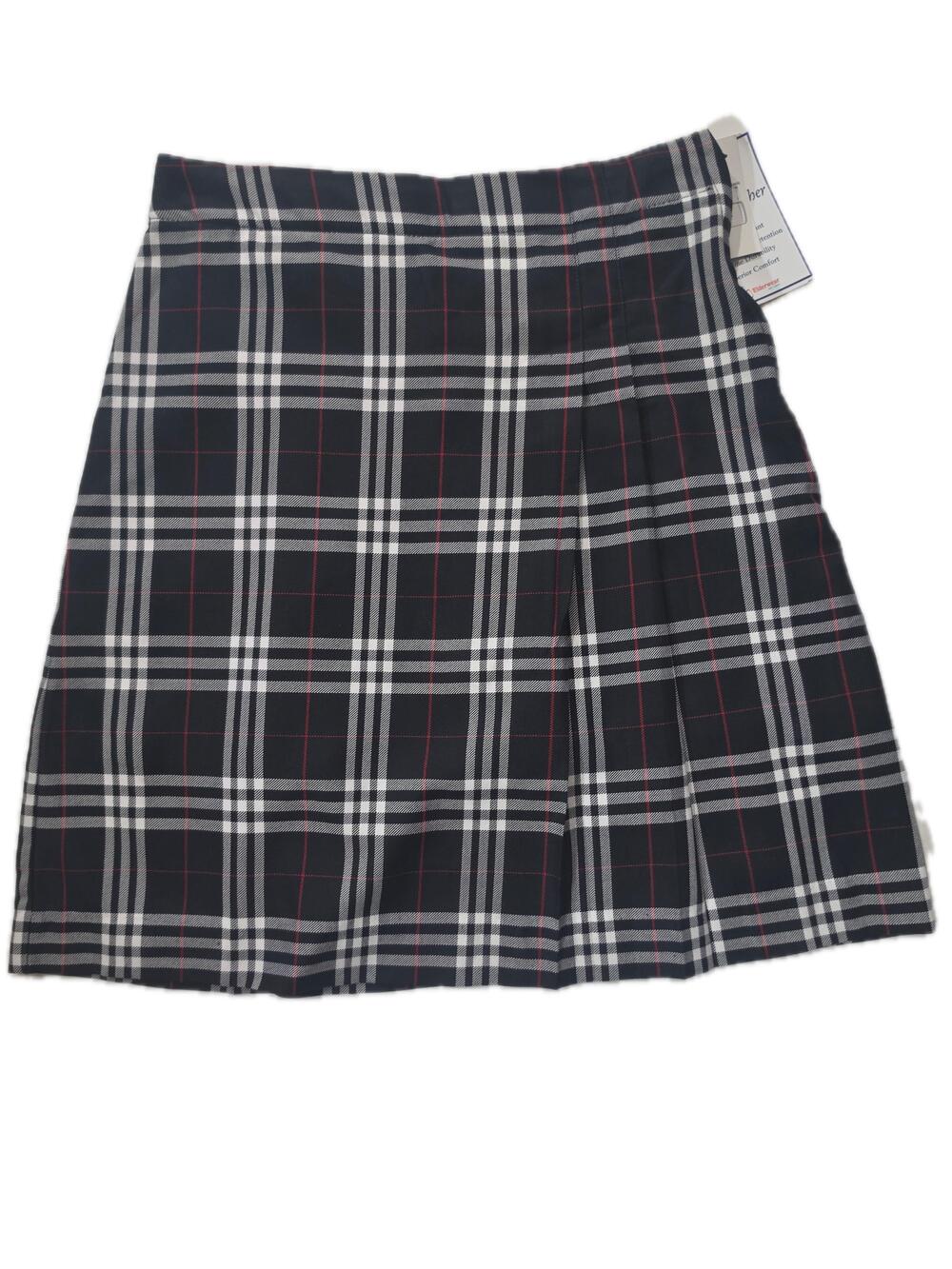 Becky Thatcher Skirt Girls 16 Black Plaid Pleated Short Twill Lined Zip
